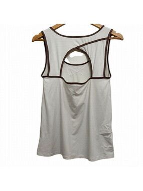 2/40$  LOLE ecru tank top brown open back yoga training sports athletics medium